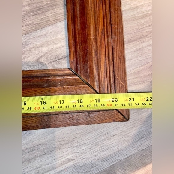 Home Antique Vintage wall mounted‎ metal wire Wood Frame no glass walnut tone - Picture 9 of 16